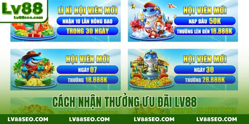 Cách nhận thưởng ưu đãi LV88